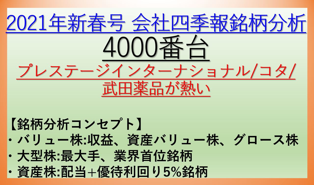 2021年新春号-会社四季報銘柄分析-4000番台