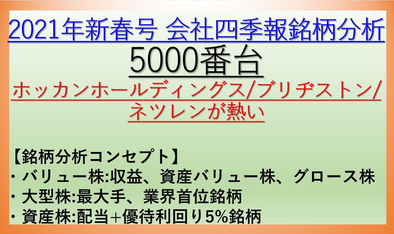 2021年新春号-会社四季報銘柄分析-5000番台